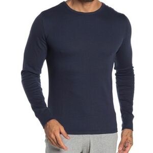 SLATE & STONE Navy Ribbed Long Sleeve TShirt-XL